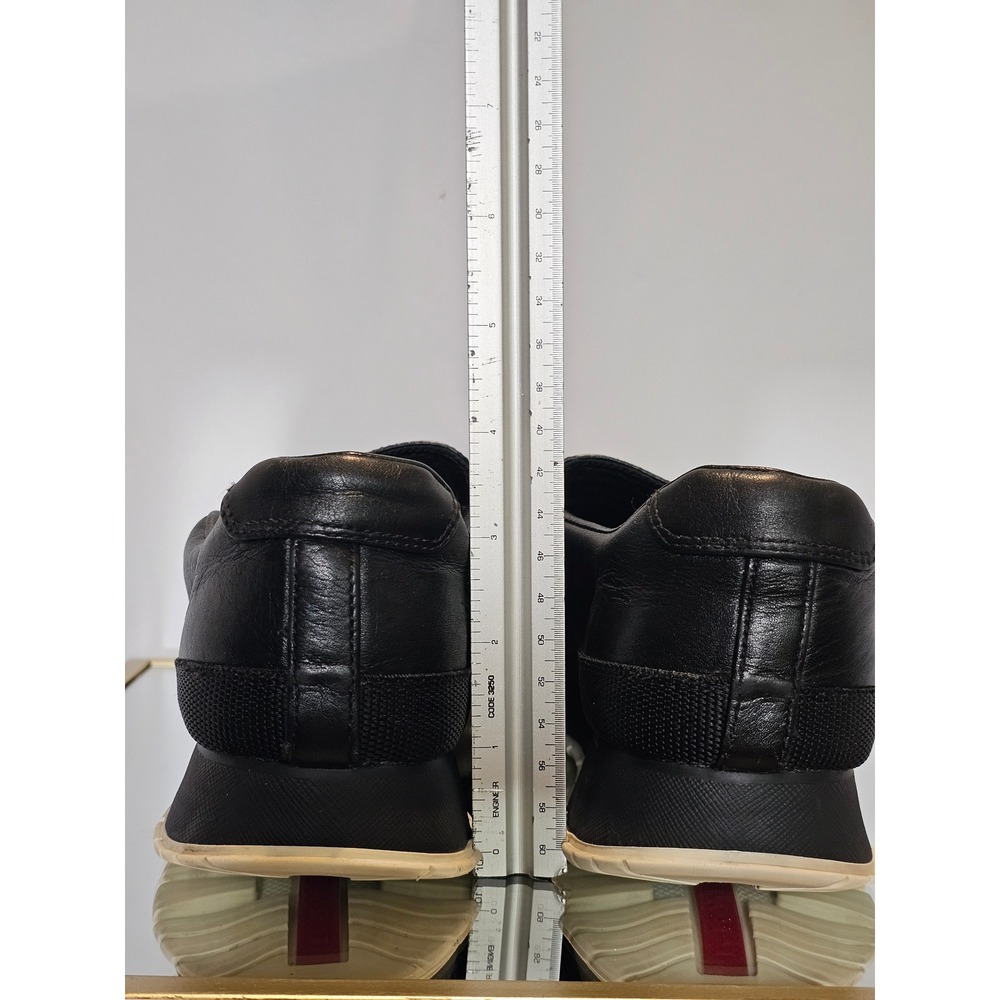 Prada 3S6018 Crystal Embellished Black Leather Slip-On Sneakers EU 40 unisex - Picture 10 of 12